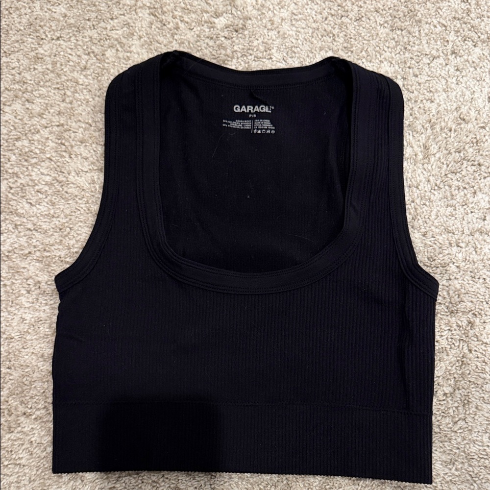 Garage Classic scoop neck cropped Black Tank Top. Size S. Very good condition.